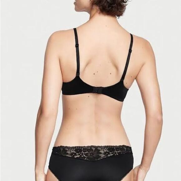 Victorias Secret Body Supersoft Satiny Lace waist Hiphugger panty black Xsmall - Picture 5 of 6